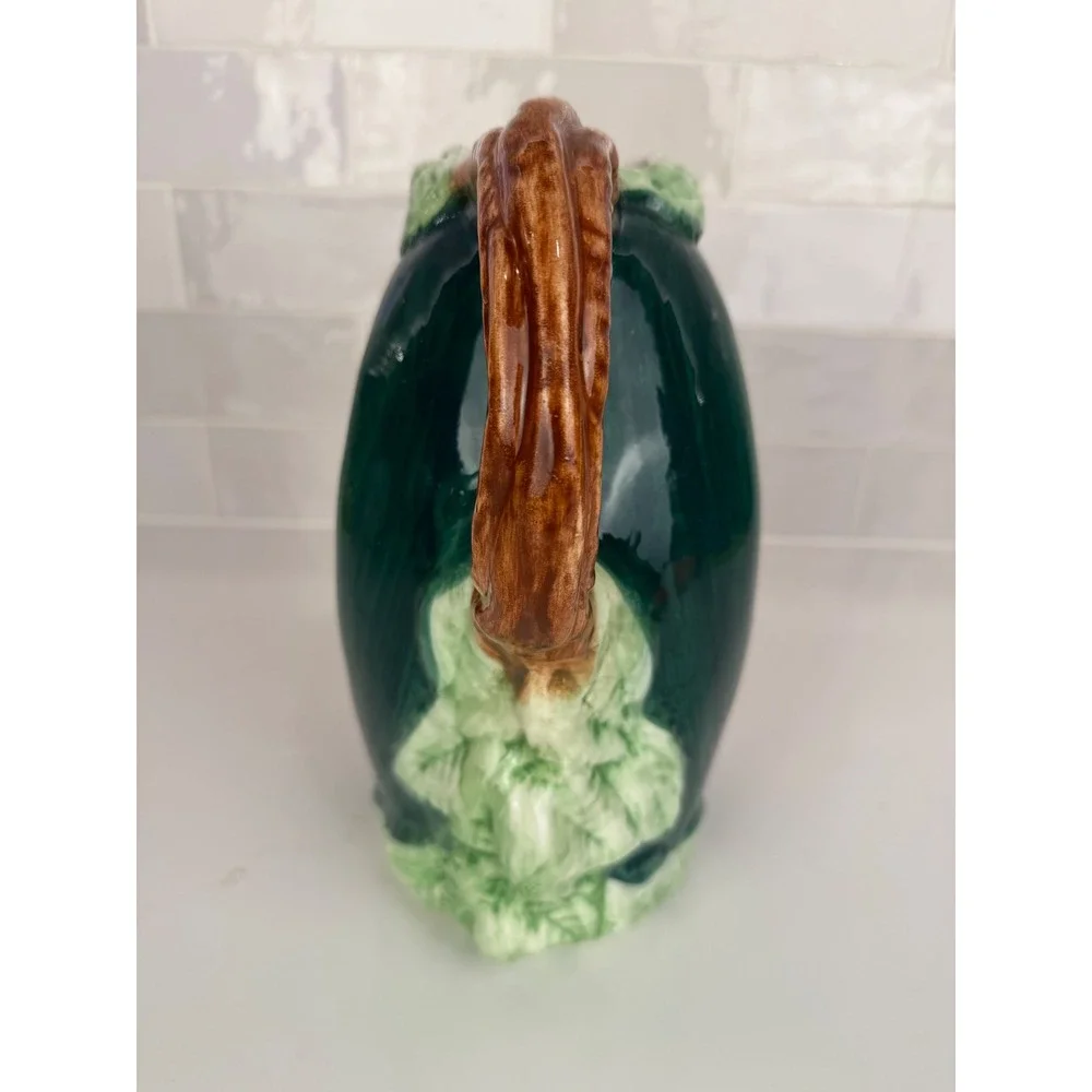 Vintage Watermelon Ceramic Pitcher  Fruit Shaped Juice Carafe Made in Italy